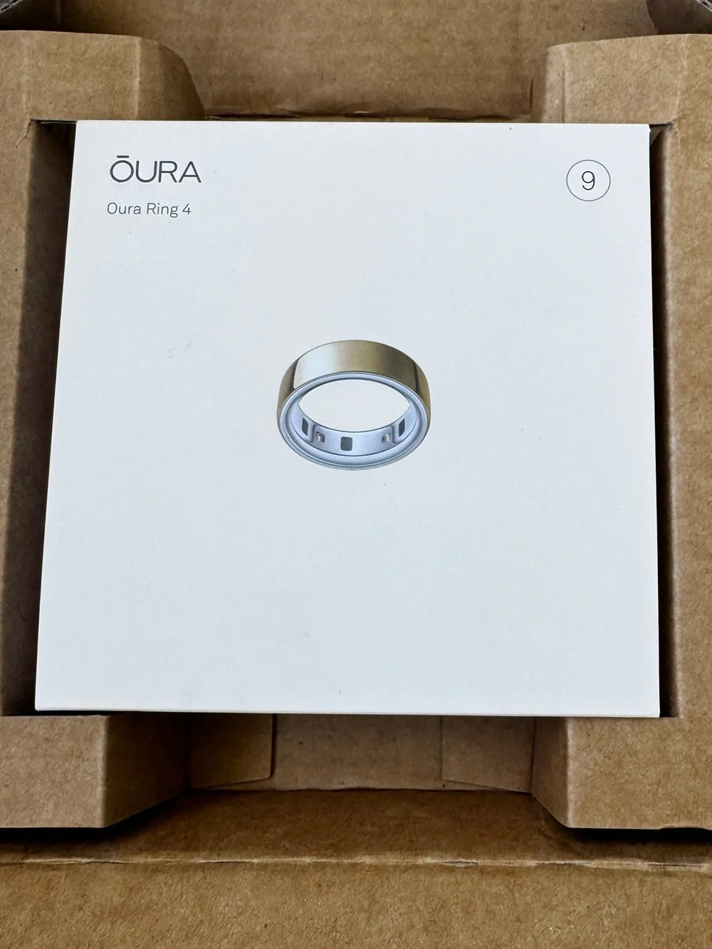 NEW Unopened Box Oura Ring 4, Size 9, Gold, Plus extra charger!